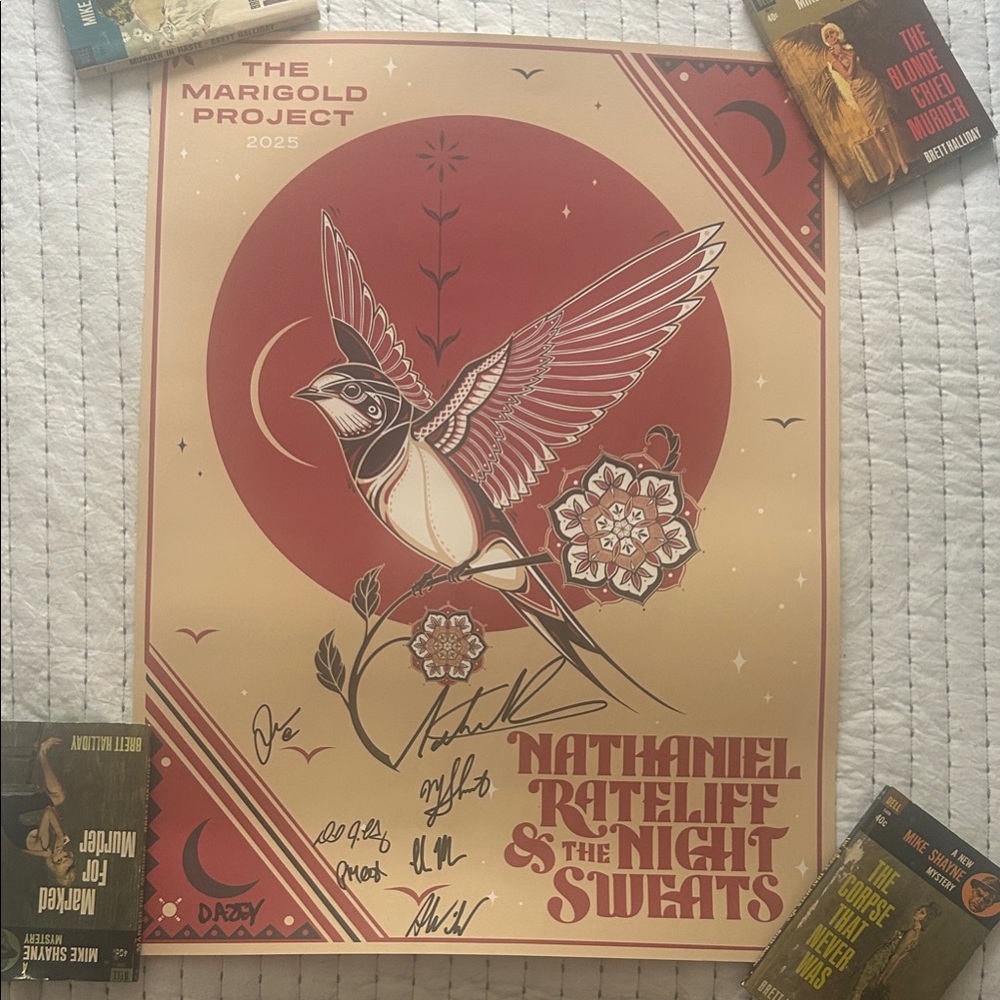Nathaniel Rateliff & The Night Sweats Marigold Project Poster - Red & Cream